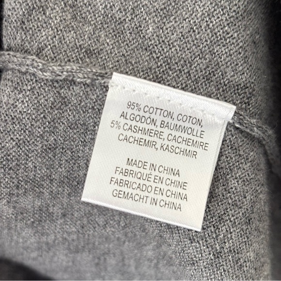 MINNIE ROSE Oversized Cashmere Blend Henley Sweater in Black/Gray Size S - Picture 8 of 8